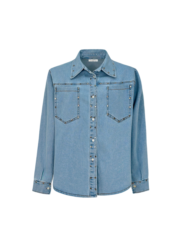 Pin it Out Denim Set Shirt Ice