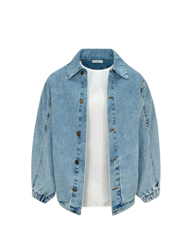 Puffed Denim Jacket Ice