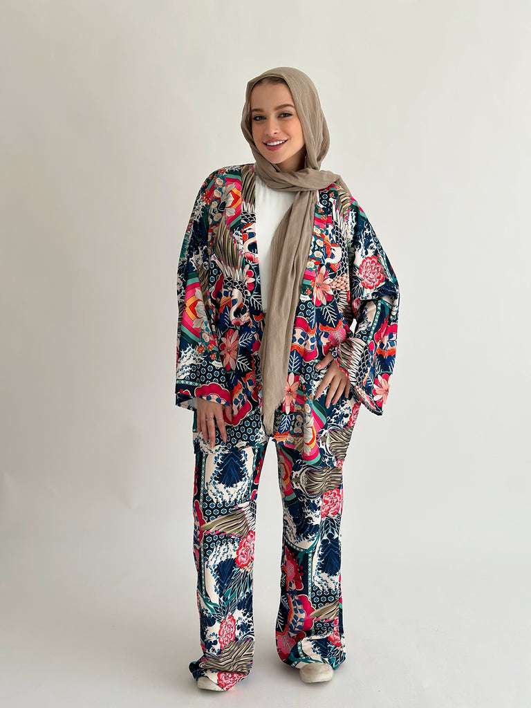 Flamingo Forest Set Kimono