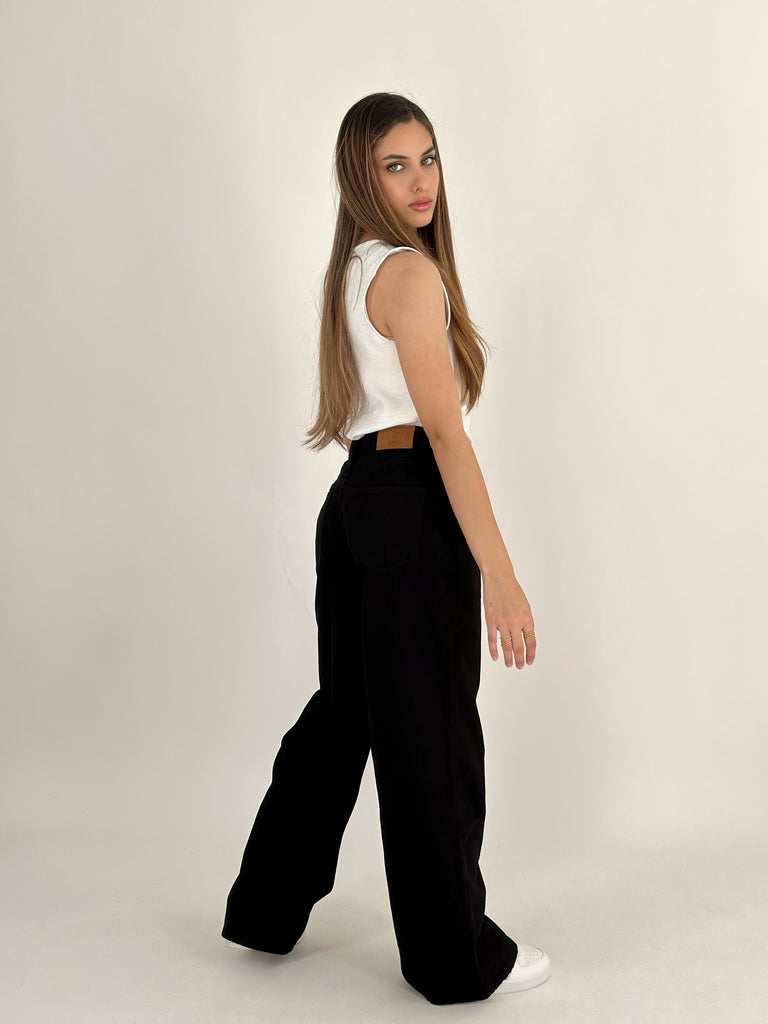 New Basic Wide Pants Pure Black