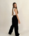 New Basic Wide Pants Pure Black