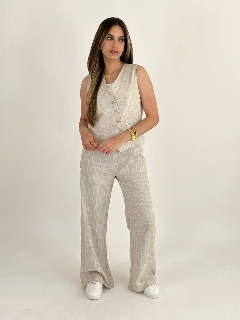 New Oxford Set Vest Oatmeal