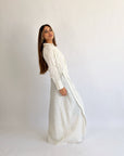 Wrap Drapes Linen Dress Cream