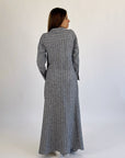 Wrap Drapes Linen Dress Navy