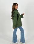 Oversized Pockets Shirt Olive