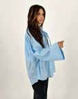 Oversized Pockets Shirt Baby Blue