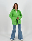 Oversized Pockets Shirt Electric Green