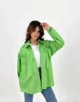 Oversized Pockets Shirt Electric Green