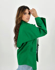 Oversized Pockets Shirt Green