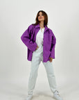 Oversized Pockets Shirt Purple