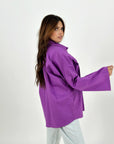 Oversized Pockets Shirt Purple