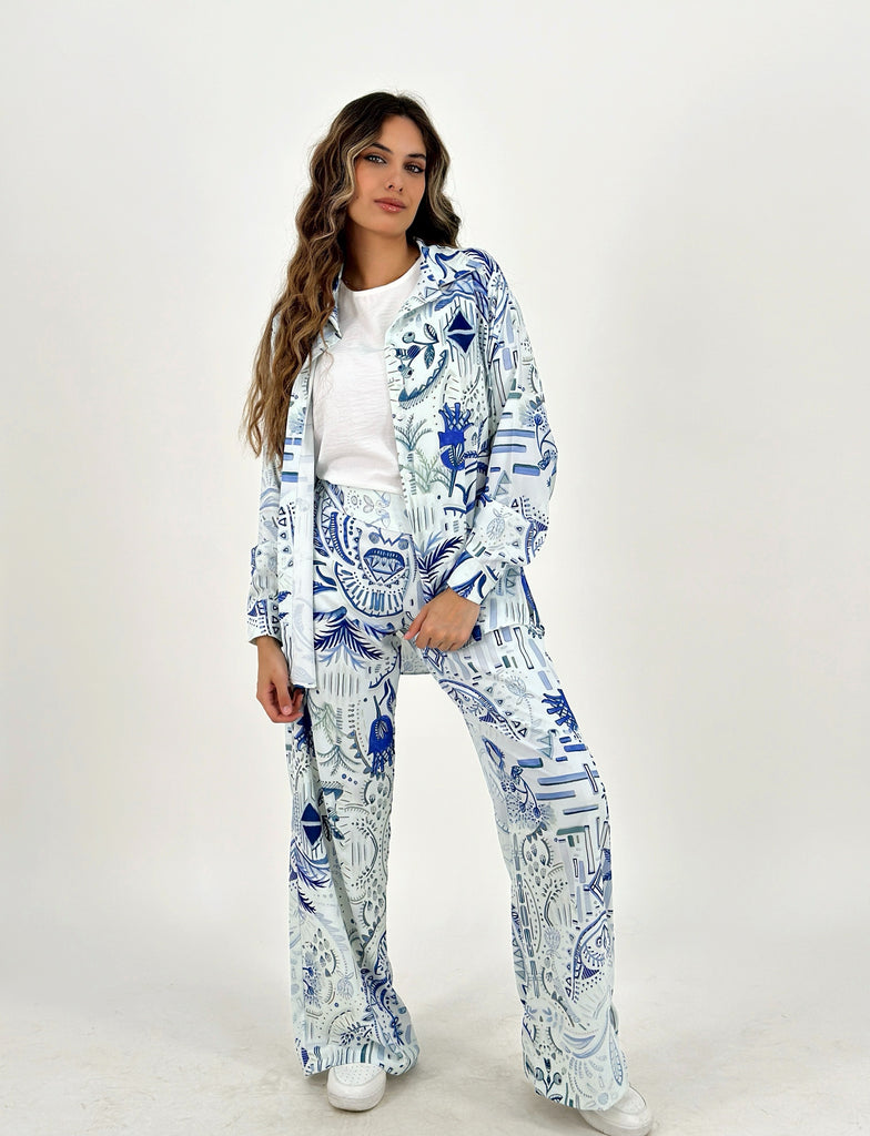 Blue Boho Set Pants