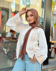 Little India Embroiderd Cardigan Cream