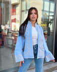 Little India Embroiderd Cardigan Baby Blue