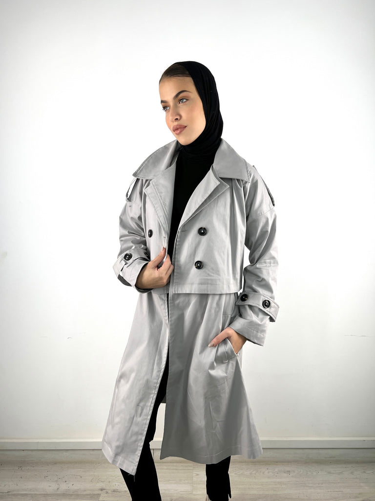 All in Trench Set Heather Grey